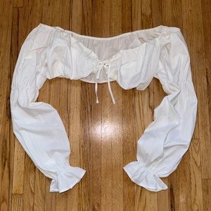 White Tie Front Crop Top